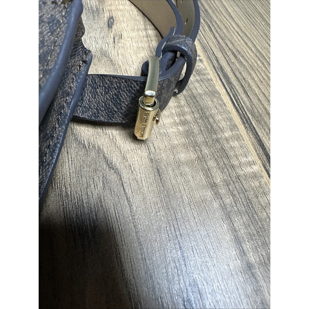 Michael KORS MK Signature Logo‎ Pull Chain Belt Bag Fanny Pack Chocolate